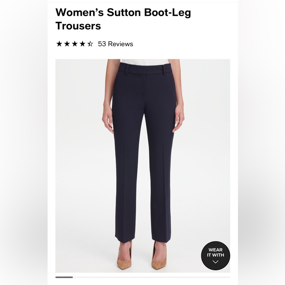 Navy Tommy Hilfiger boot leg trousers/dress pants